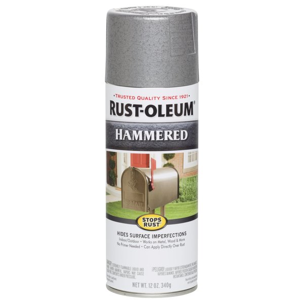 Rust-Oleum Silver, Hammered, 12 Oz 7213830